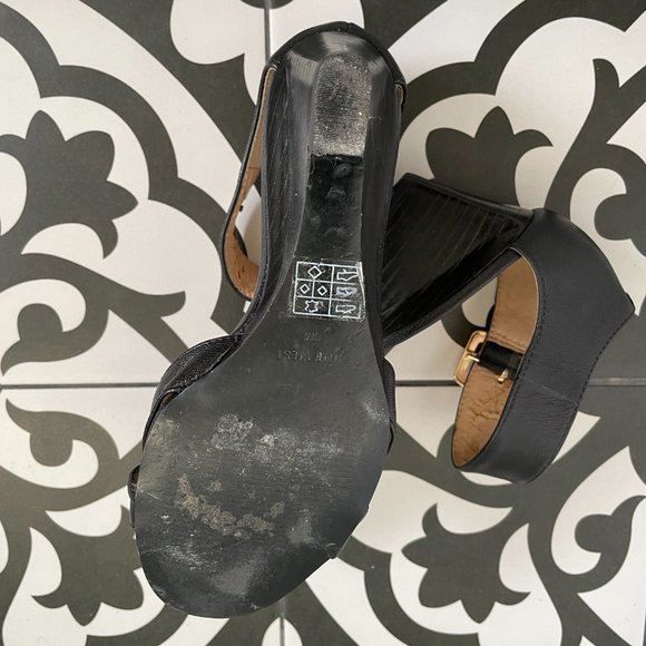 Nine West Black Wedge Sandals Size 6 - Picture 3 of 4